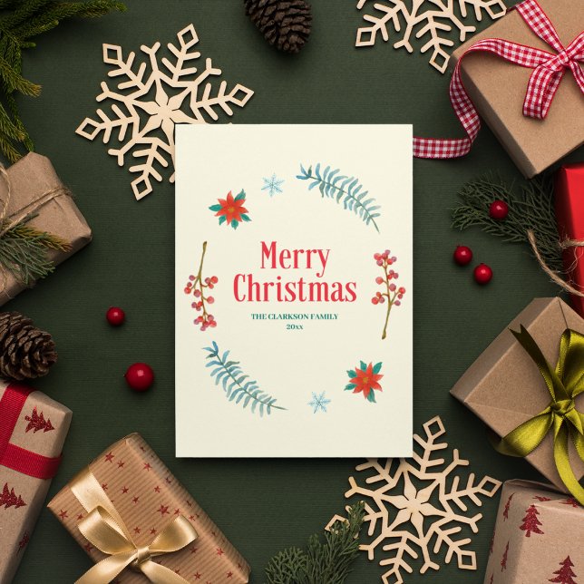 Guirlanda de Férias de Bagas e Verduras em Aquarel (Criador carregado)