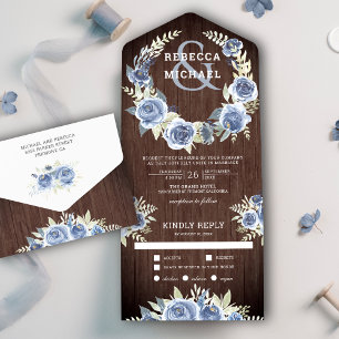 Guirlanda de Rosa Floral Azul Empoeirada Casamento