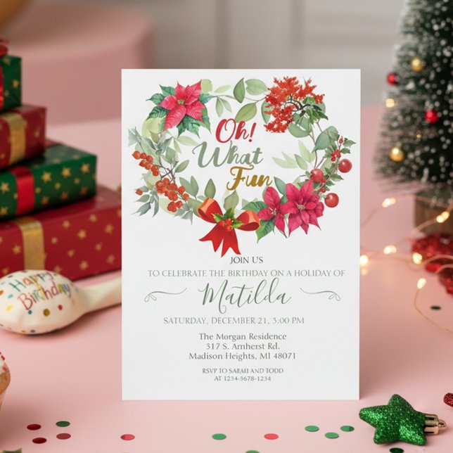 Guirlanda Divertida de Natal Convite de Aniversári (Criador carregado)