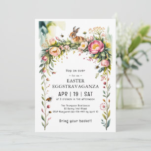 Guirlanda Floral de Coelhinho Convite para a Eggst