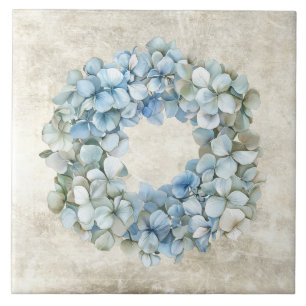 Guirlanda Rústica de Flor de Hydrangea Azul em Aqu