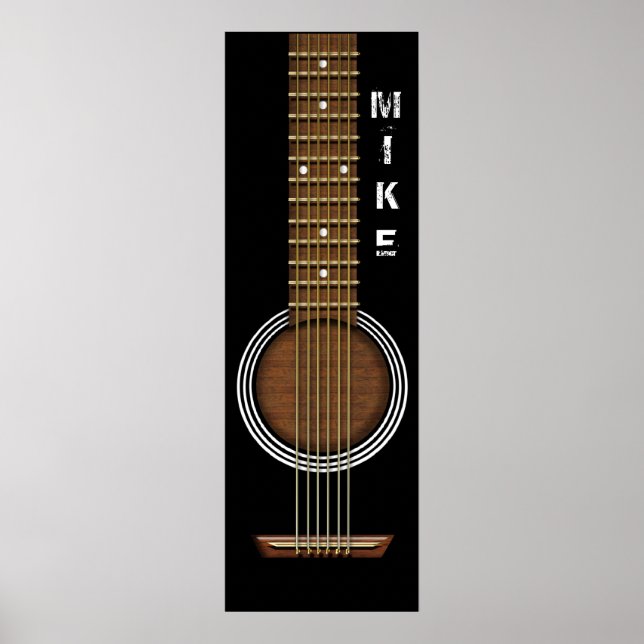 GUITAR ACÚSTICO 12 X 36 BANNER POSTER (Frente)