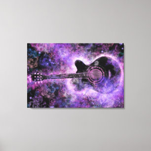 Guitar Canvas Imprimir Roxo - Pintura