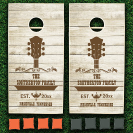 Guitar Country Music Rustic Wood Family Name