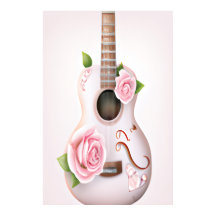 GUITAR GENETICAMENTE COM POSTER DE ROSES DE PINO