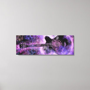 Guitar Music Canvas Imprimir Roxo - Pintura