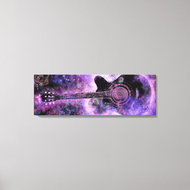 Guitar Music Canvas Imprimir Roxo - Pintura (Frente)