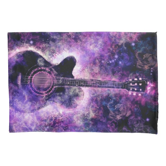 Guitar Music Purple Travesseiro Case (Frente)
