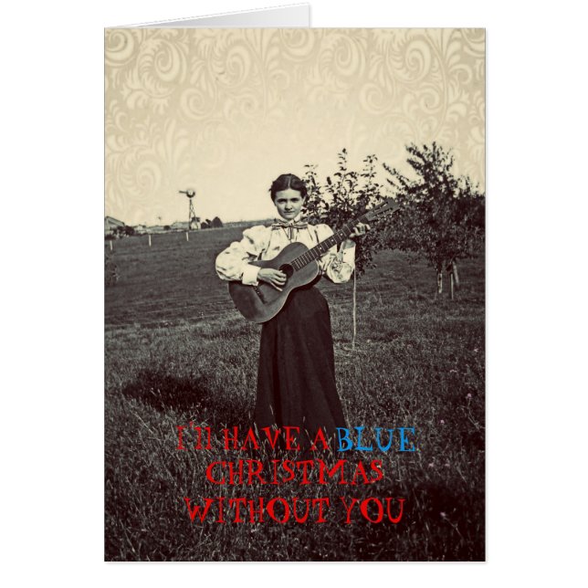 Guitarra 1890 que joga o cartão de Natal das (Frente)