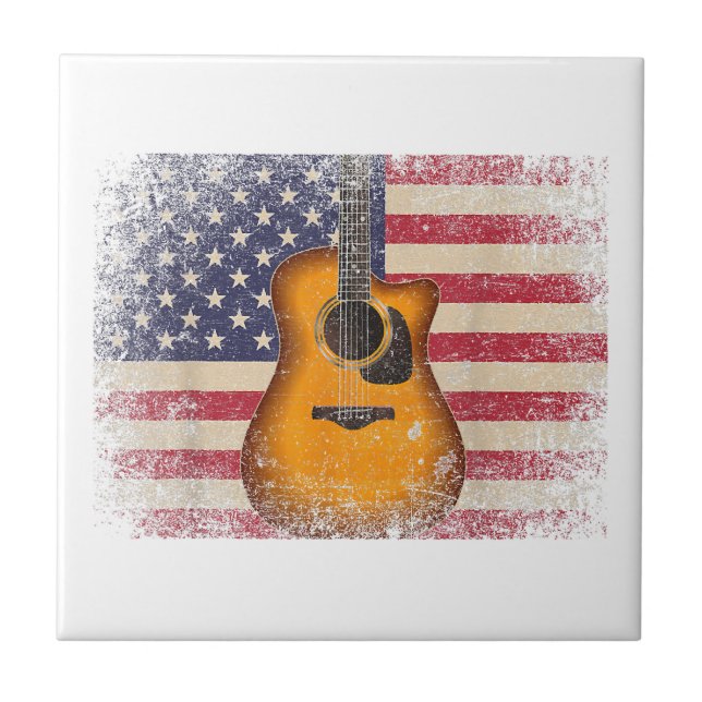 Guitarra 4 de julho Gift American Flag USA - Count (Frente)