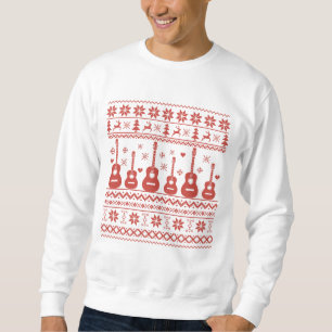Guitarra acústica de suéter de Natal feia