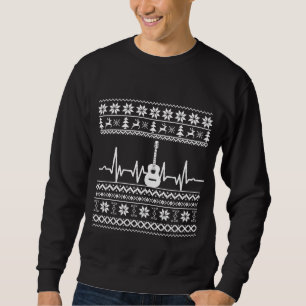guitarra acústica de suéter de natal feio