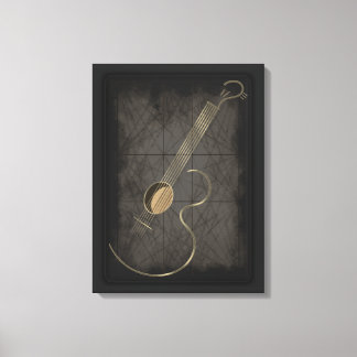 Guitarra Acústica Logotipo Canvas Wall Art