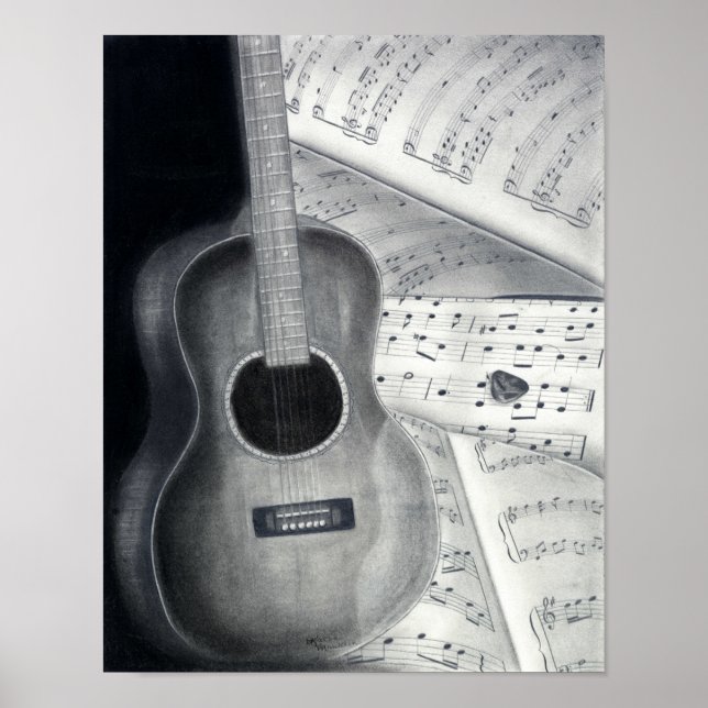 Guitarra e Poster de Música (Frente)