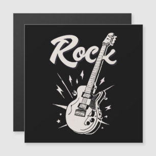 Guitarra elétrica com a palavra rock
