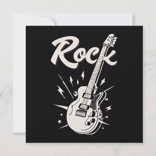 Guitarra elétrica com palavra rock (Frente)