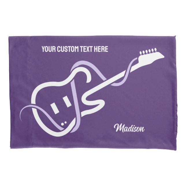 Guitarra Estilizada de Nome e Texto Personalizada (Frente)