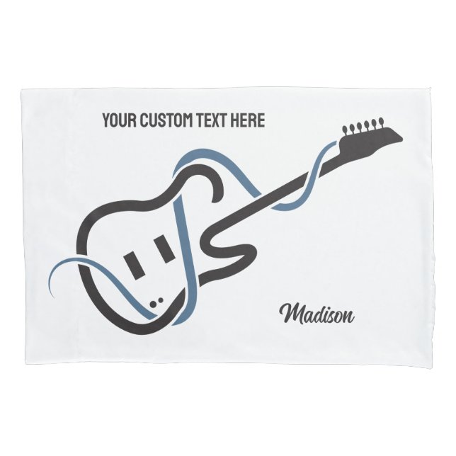 Guitarra Estilizada de Nome e Texto Personalizada (Frente)