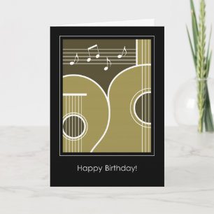 Guitarra Gráfica de Cartão de Aniversário e Notas