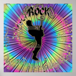 Guitarra Groovy em um poster da música do sonho d