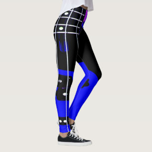Guitarra Leggings Black and Blue