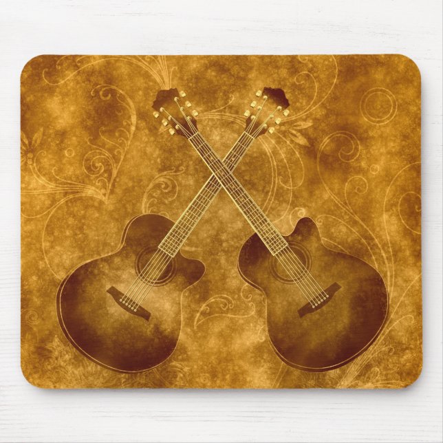 Guitarras Acústicas Vintage Mousepad (Frente)
