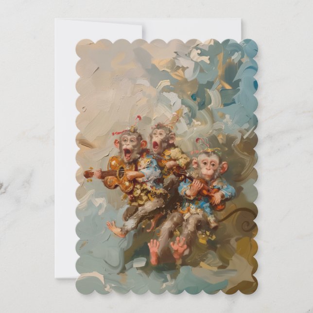 Guitarras - Tamanho de convite plano: 12,7 cm x 17 (Frente)