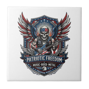 Guitarrista de Liberdade Patriótica Crânio Música 