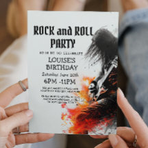 Guitarrista e Convite para Festa de Rock And Roll