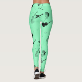 Guitars Rock Aqua - Leggings coloridas