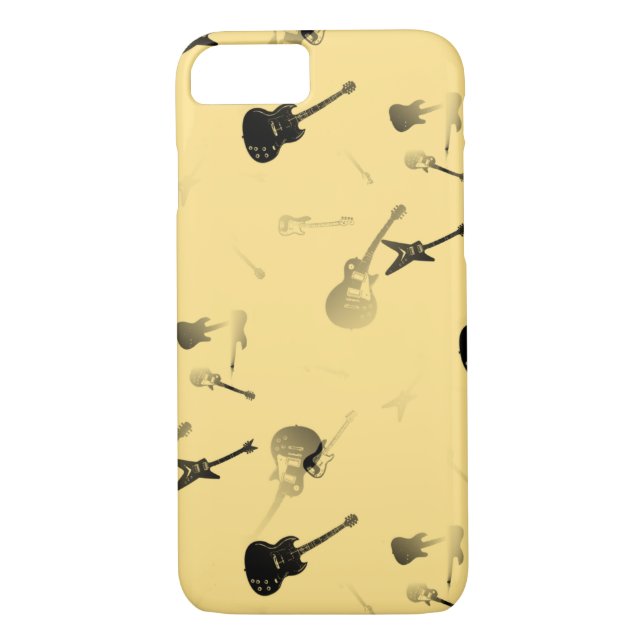 Guitars Rock Light Yellow Capas de iphone (Verso)