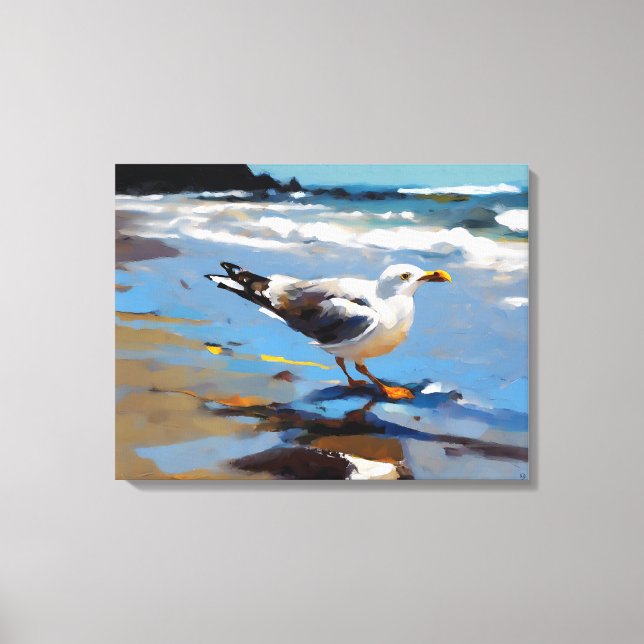 Gull Nova Zelândia - Impressão de Canvas (Frente)
