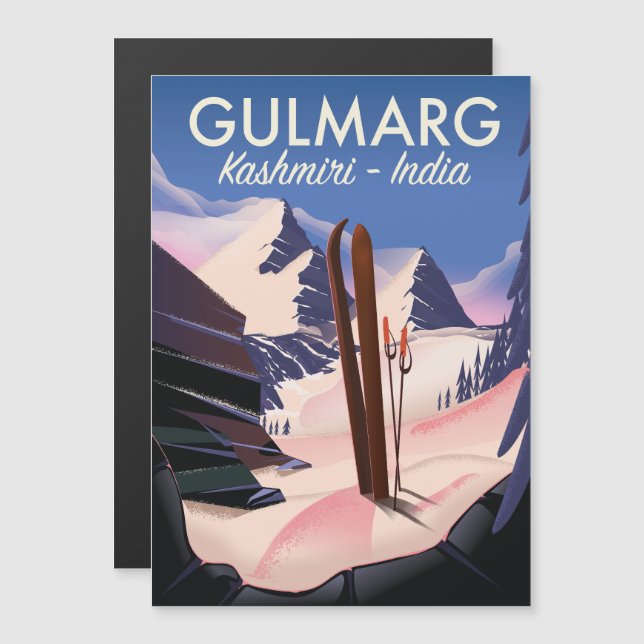 Gulmarg Kashmiri India Ski poster (Frente/Verso)