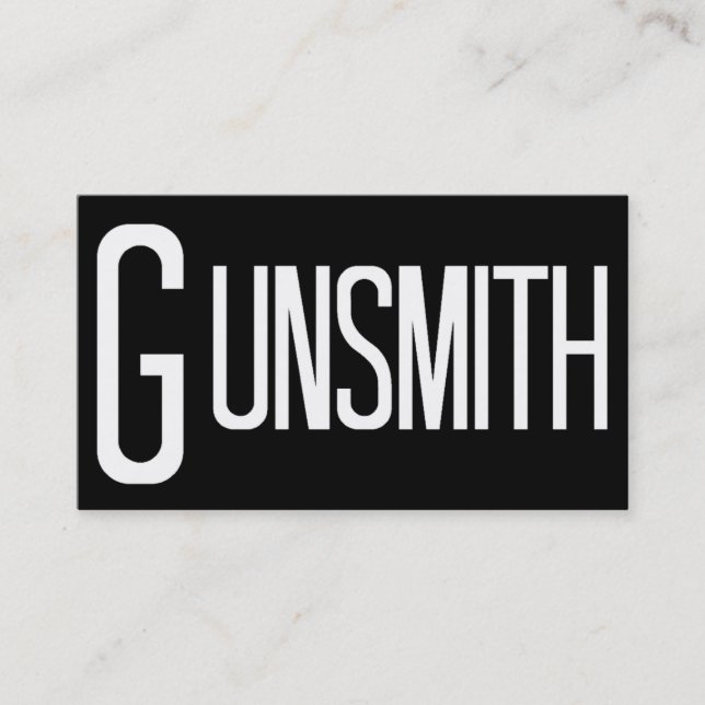 Gunsmith Black Simple Cartão de visita (Frente)