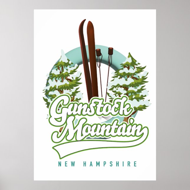 Gunstock Mountain New Hampshire ski poster (Frente)