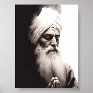 Guru Nānak Abstrato Retrato - Sikh Poster
