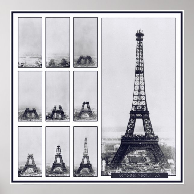 Gustav Eiffel's Tower Under Construction Poster (Frente)