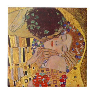 Gustav Klimt Azulejo Cerâmico Beijo Vintage