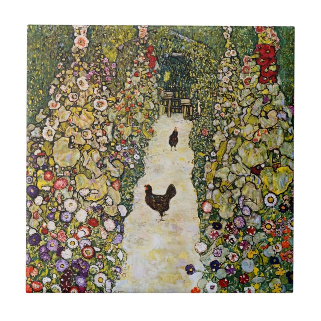 Gustav Klimt - Caminho do Jardim com Galinhas (Frente)