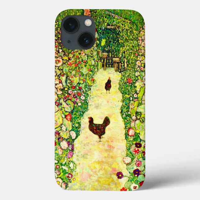 Gustav Klimt Garden com Galinhas (Verso)