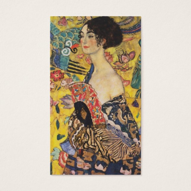 Gustav Klimt Lady Com Pintura Fan Art Nouveau (Frente)