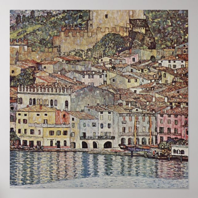 Gustav Klimt - Lago Malcesine Garda Itália Poster (Frente)