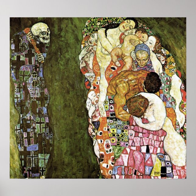 Gustav Klimt ~ Life and Death Poster (Frente)