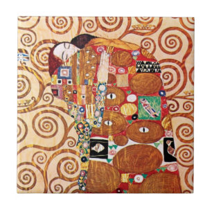 Gustav Klimt - O Abraço - Pintura de Arte Fina