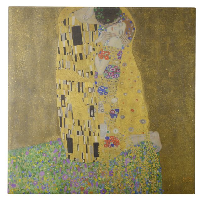 Gustav Klimt O Beijo (Frente)