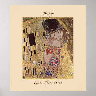 Gustav Klimt O Impressão Poster 1907-08 Beijo