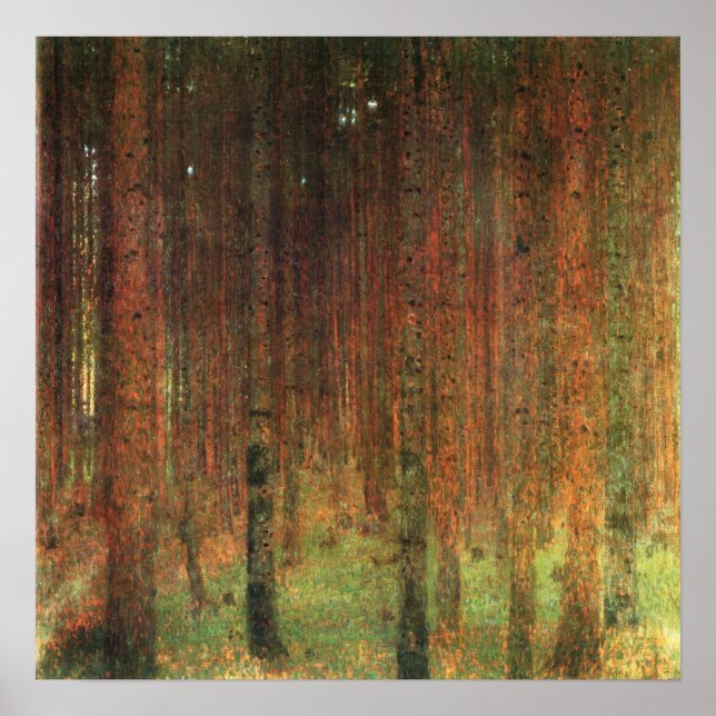 Gustav Klimt - Poster de Paisagem Pine Forest II (Frente)