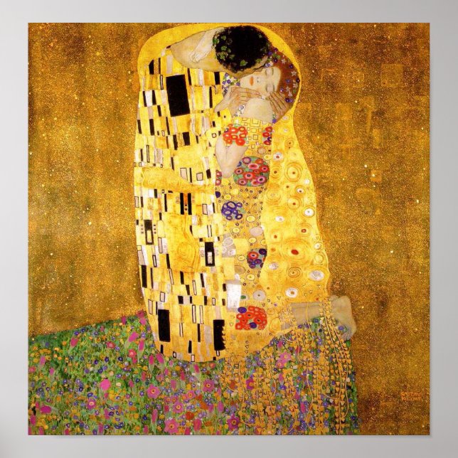 Gustav Klimt Poster do Beijo (Frente)