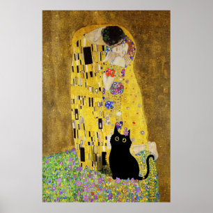 Gustav Klimt Poster do Gato Beijo