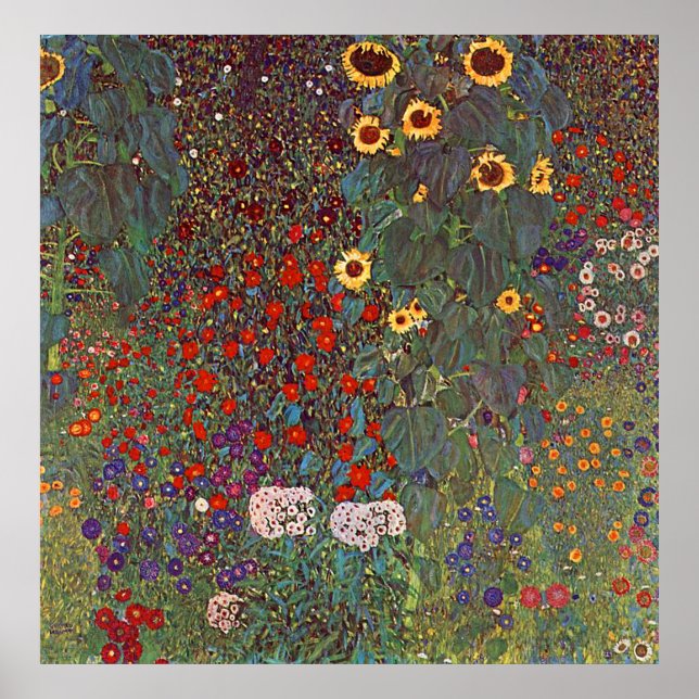 Gustav Klimt Poster ~ Jardim Flor (Frente)